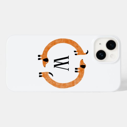 Monogram Dachshund Sause Dog Case-Mate iPhone Case (Achterkant (horizontaal))
