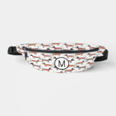 Monogram Dachshund Wiener Worst Hond Gepersonalise Heuptasje (Voorkant)