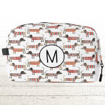 Monogram Dachshund Wiener Worst Hond Gepersonalise Toilettasje<br><div class="desc">Een leuk Dachshund Wiener Worst hondenpatroon voor dierenvrienden. Wijzig het monogram initiaal om het te personaliseren.</div>