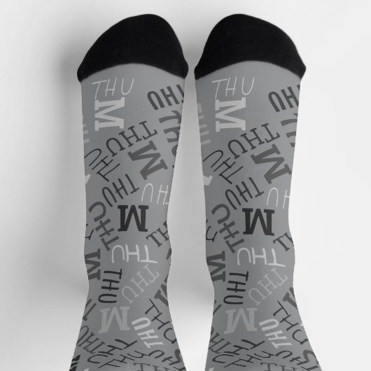 Monogram Dag van Week Grijze Donderdag Sokken (Top)