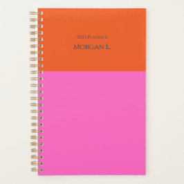 Monogram Daily Planner voor roze en Oranje kleuren