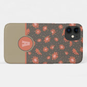 Monogram Daisies Coral Pink Floral Pattern Case-Mate iPhone Case (Achterkant (horizontaal))