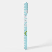 Monogram Daisies en Lady Bug Polka Dot Blue iPhone Hoesje (Rechterkant)