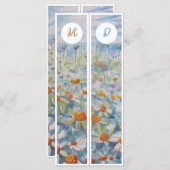 Monogram Daisies Twee Bladwijzer (Voorkant / Achterkant)