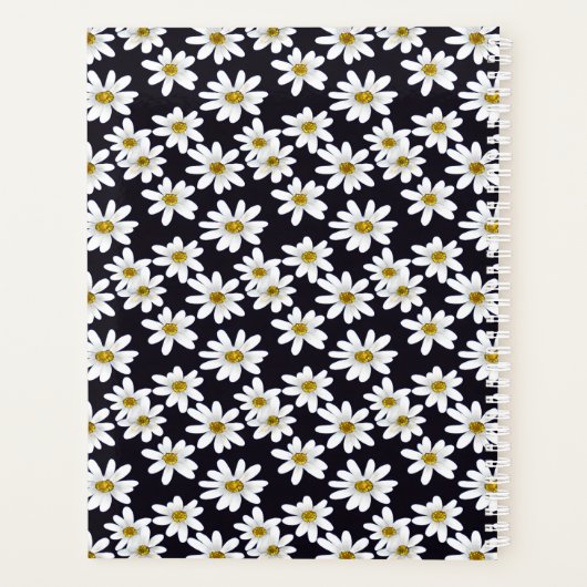 Monogram Daisy Floral Pattern Planner (Achterkant)