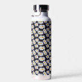 Monogram Daisy Floral Pattern Waterfles (Rechts)