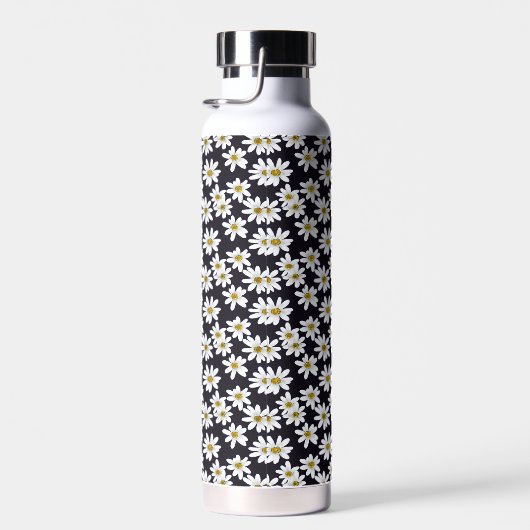 Monogram Daisy Floral Pattern Waterfles (Rechts)
