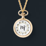 Monogram Daisy Ketting horloge<br><div class="desc">Monogram Daisy Ketting horloge</div>