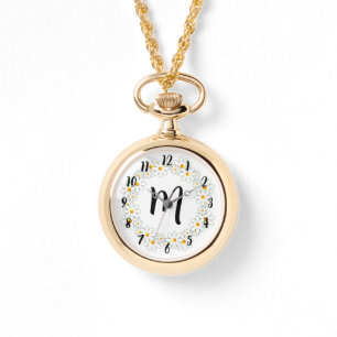 Monogram Daisy Ketting horloge