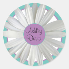 Monogram Daisy Ronde Sticker