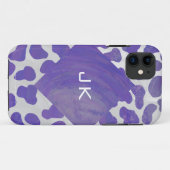 Monogram Dalmatiaans Paars en wit afdrukken Case-Mate iPhone Case (Achterkant (horizontaal))