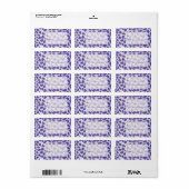 Monogram Dalmatiaans Paars en wit afdrukken Etiket (Full Sheet)