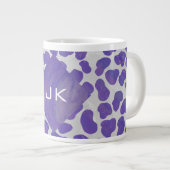 Monogram Dalmatiaans Paars en wit afdrukken Grote Koffiekop (Voorkant rechts)