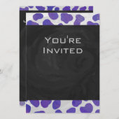 Monogram Dalmatiaans Paars en wit afdrukken Kaart (Voorkant / Achterkant)