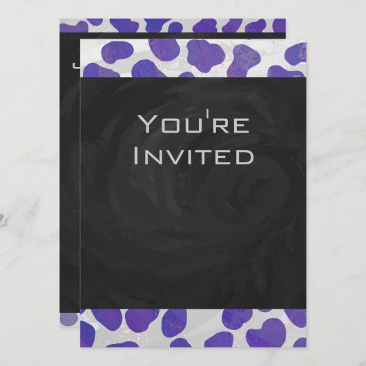 Monogram Dalmatiaans Paars en wit afdrukken Kaart (Voorkant / Achterkant)