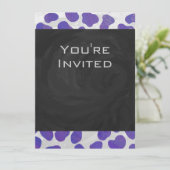 Monogram Dalmatiaans Paars en wit afdrukken Kaart (Staand voorkant)