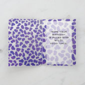 Monogram Dalmatiaans Paars en wit afdrukken Kaart (Binnen)