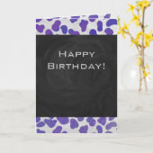 Monogram Dalmatiaans Paars en wit afdrukken Kaart (Gele Bloem)