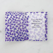 Monogram Dalmatiaans Paars en wit afdrukken Kaart (Binnen)