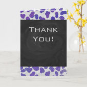 Monogram Dalmatiaans Paars en wit afdrukken Kaart (Gele Bloem)