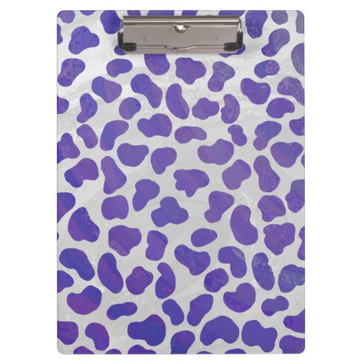 Monogram Dalmatiaans Paars en wit afdrukken Klembord (Voorkant)