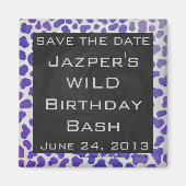 Monogram Dalmatiaans Paars en wit afdrukken Magneet (Voorkant)