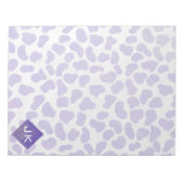 Monogram Dalmatiaans Paars en wit afdrukken Notitieblok (Voorkant)