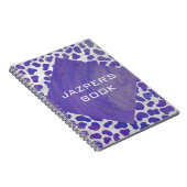 Monogram Dalmatiaans Paars en wit afdrukken Notitieboek (Rechterzijde)