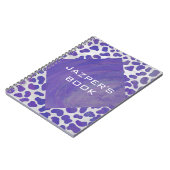 Monogram Dalmatiaans Paars en wit afdrukken Notitieboek (Linkerzijde)