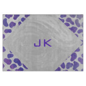 Monogram Dalmatiaans Paars en wit afdrukken Snijplank (Voorkant)
