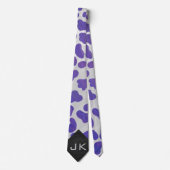Monogram Dalmatiaans Paars en wit afdrukken Stropdas (Voorkant)