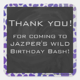 Monogram Dalmatiaans Paars en wit afdrukken Vierkante Sticker