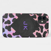 Monogram Dalmatian Black en Pink Case-Mate iPhone Case (Achterkant (horizontaal))