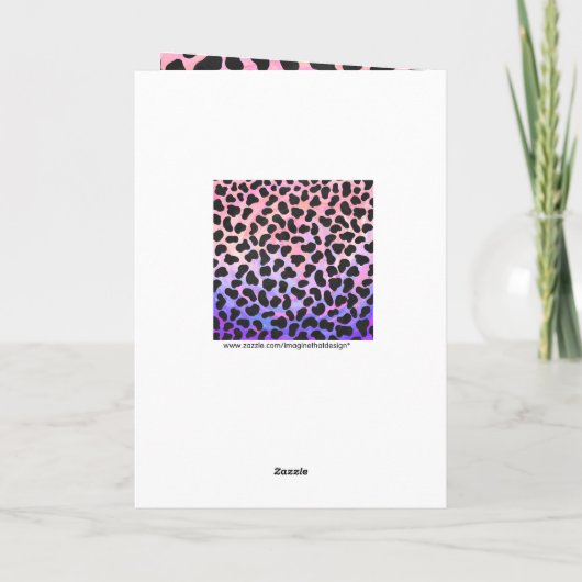 Monogram Dalmatian Black en Pink Kaart (Achterkant)