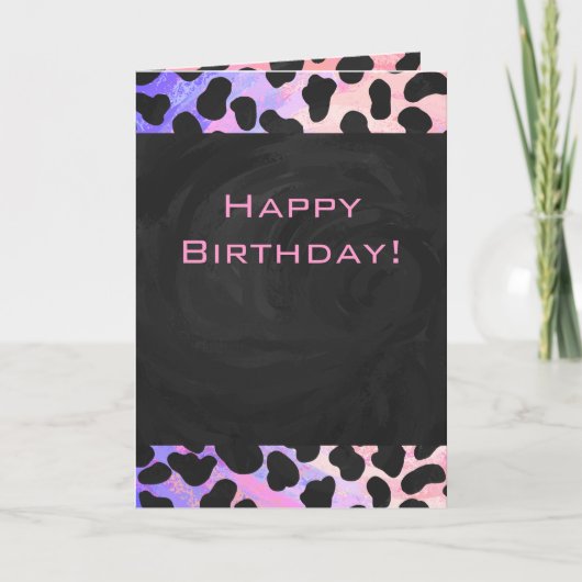 Monogram Dalmatian Black en Pink Kaart (Voorkant)
