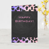 Monogram Dalmatian Black en Pink Kaart (Gele Bloem)