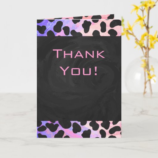 Monogram Dalmatian Black en Pink Kaart (Gele Bloem)