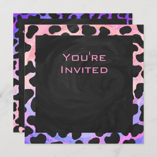 Monogram Dalmatian Black en Pink Kaart (Voorkant / Achterkant)