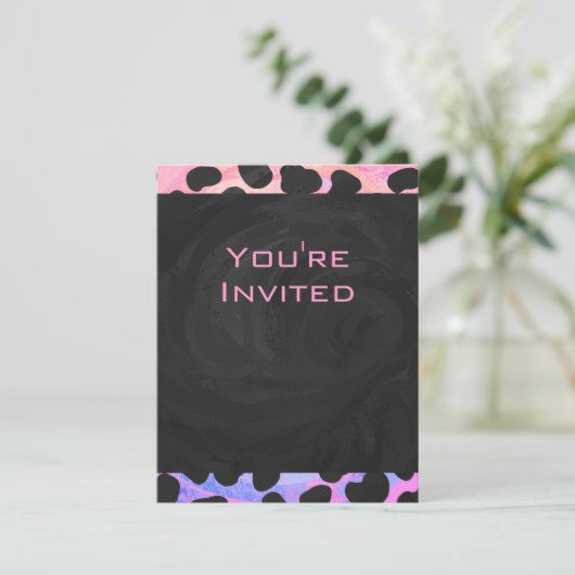 Monogram Dalmatian Black en Pink Kaart (Staand voorkant)