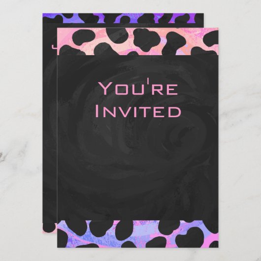 Monogram Dalmatian Black en Pink Kaart (Voorkant / Achterkant)