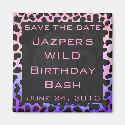 Monogram Dalmatian Black en Pink Magneet (Voorkant)