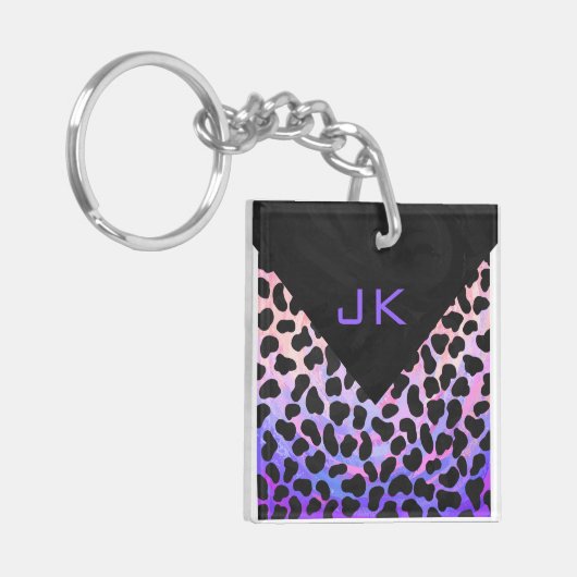 Monogram Dalmatian Black en Pink Sleutelhanger (Voorkant Links)