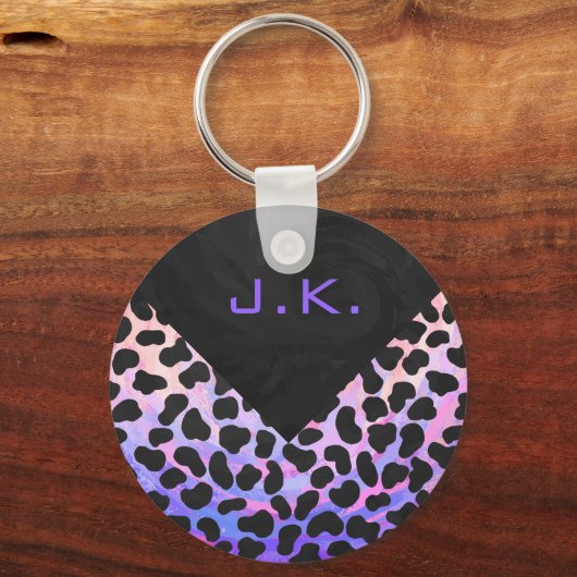 Monogram Dalmatian Black en Pink Sleutelhanger (Voorkant)