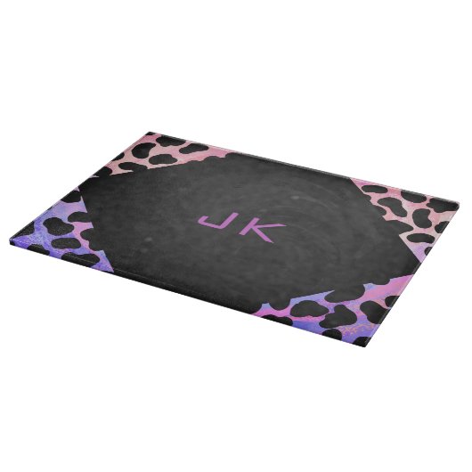 Monogram Dalmatian Black en Pink Snijplank (Hoek)