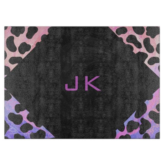 Monogram Dalmatian Black en Pink Snijplank (Voorkant)