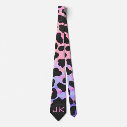 Monogram Dalmatian Black en Pink Stropdas (Voorkant)