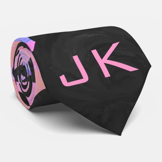 Monogram Dalmatian Black en Pink Stropdas (Opgerold)