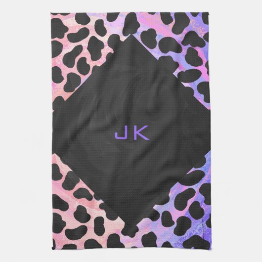 Monogram Dalmatian Black en Pink Theedoek (Verticaal)