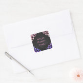 Monogram Dalmatian Black en Pink Vierkante Sticker (Envelop)