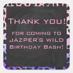 Monogram Dalmatian Black en Pink Vierkante Sticker